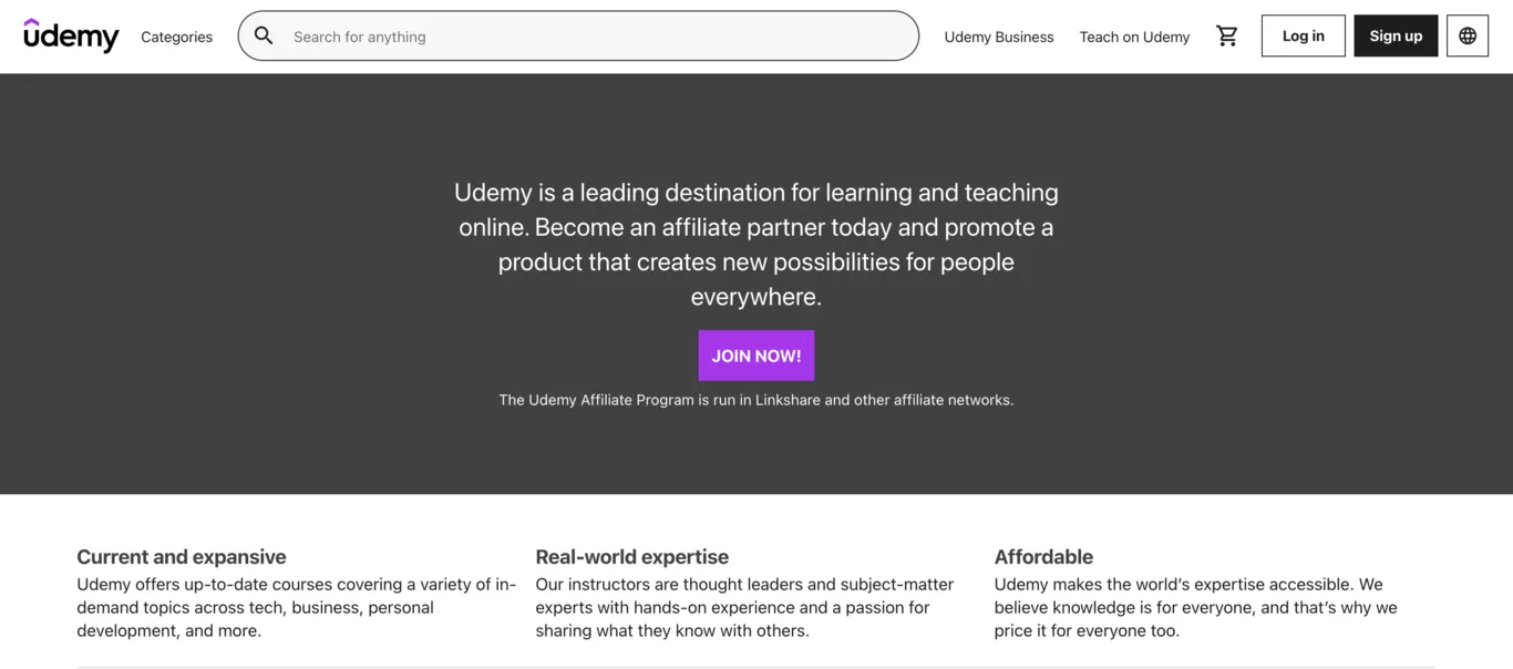 Best affiliate programs Udemy