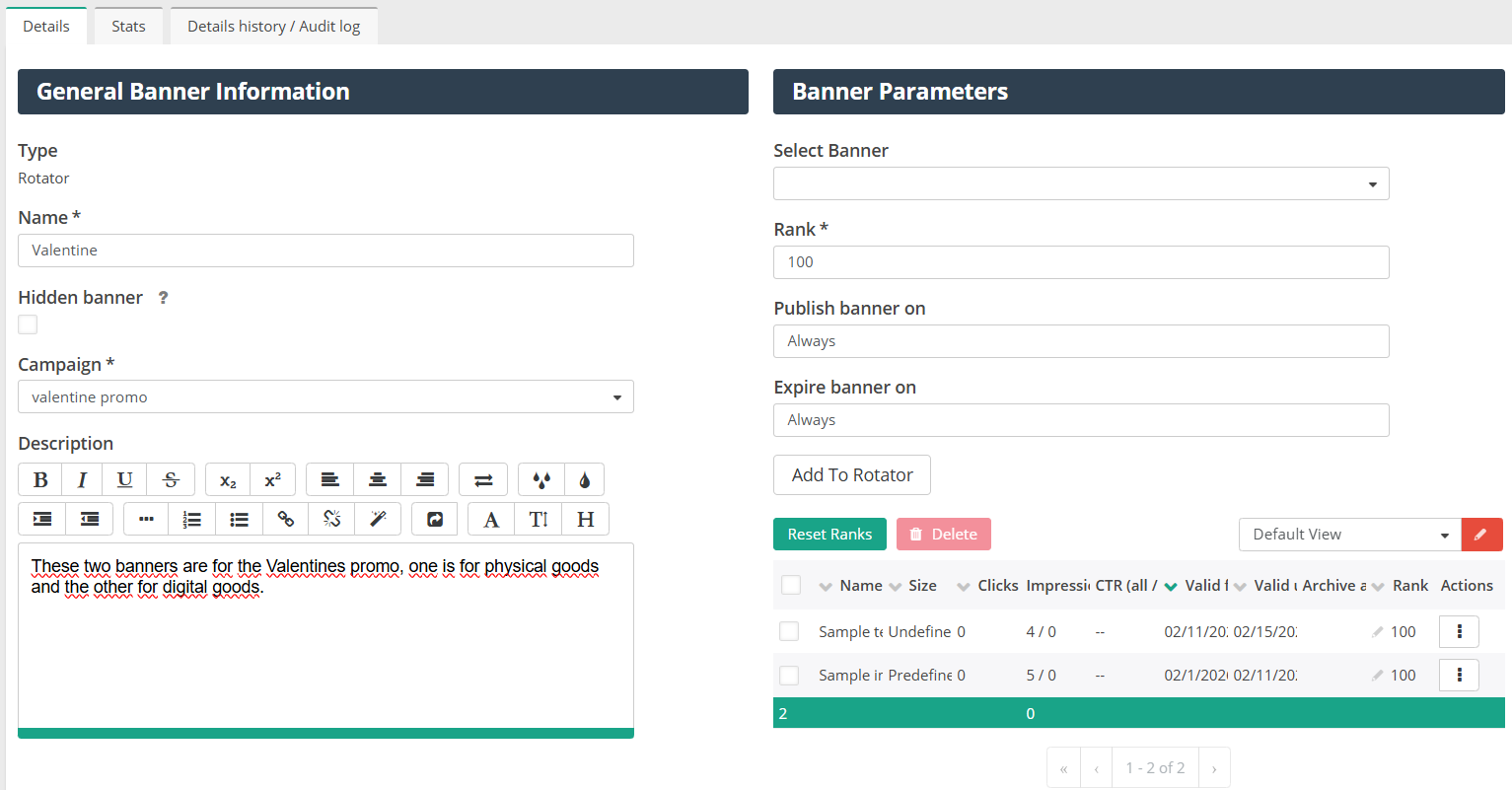 Konfiguracja rotatora banerów dla kampanii promocyjnej