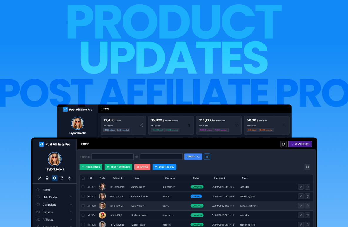 Post Affiliate Pro Aktualizacje produktu: Q1 2026