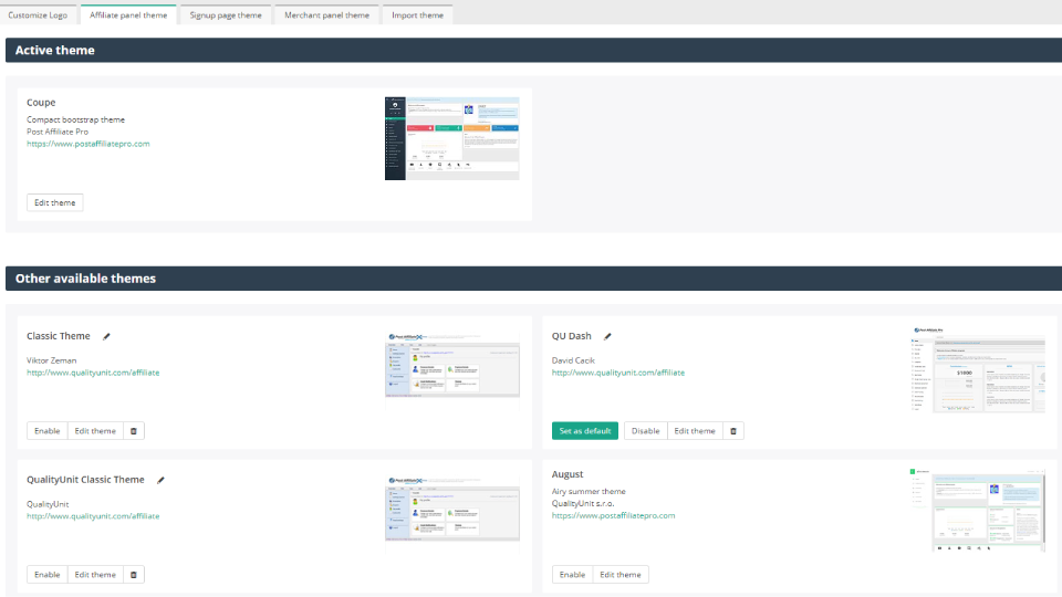 Post Affiliate Pro - Network theme
