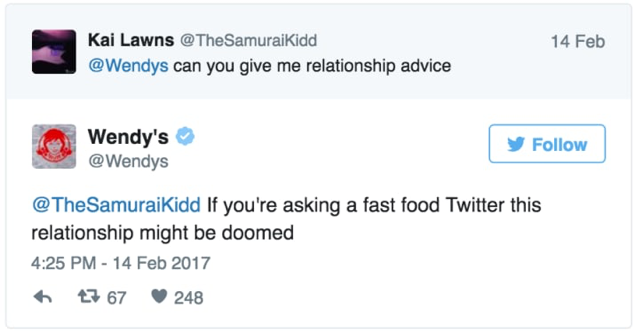 Tweet na Twitterze od Wendy's