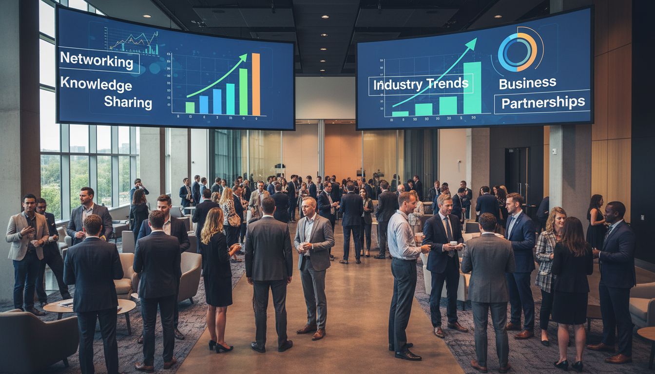 Profesjonalna konferencja marketingowa z networkującymi specjalistami omawiającymi strategie i trendy branżowe