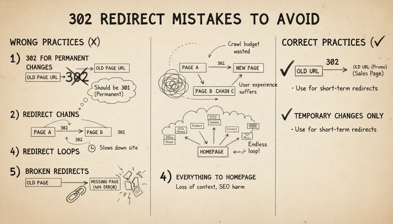 Czego unikać podczas korzystania z przekierowań 302: najlepsze praktyki