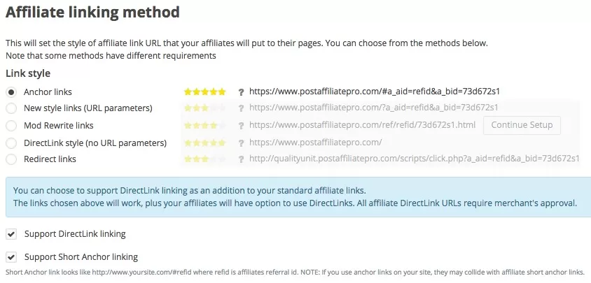 Affiliate link styles