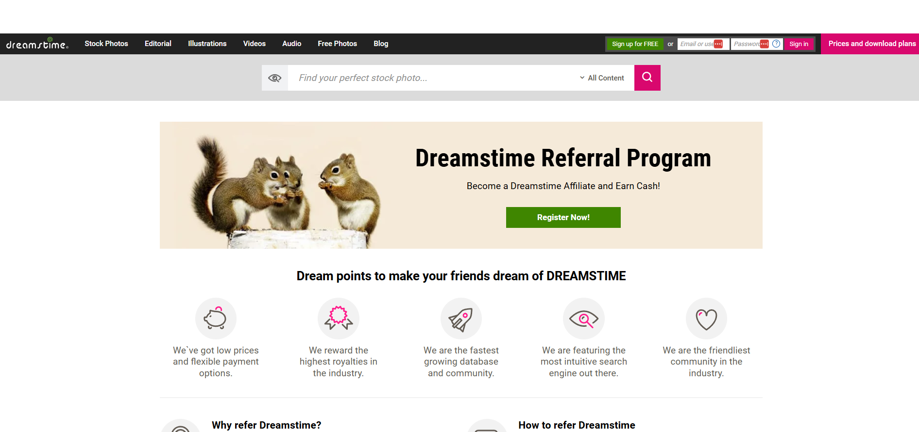 Program partnerski Dreamstime
