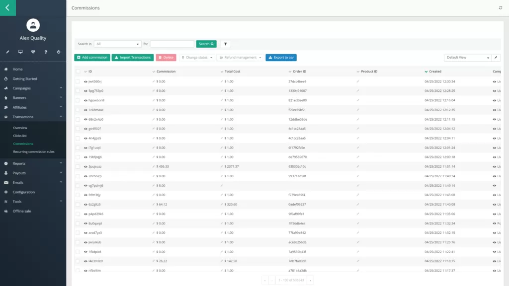 Ilustracja przedstawiająca podgląd prowizji w Post Affiliate Pro.