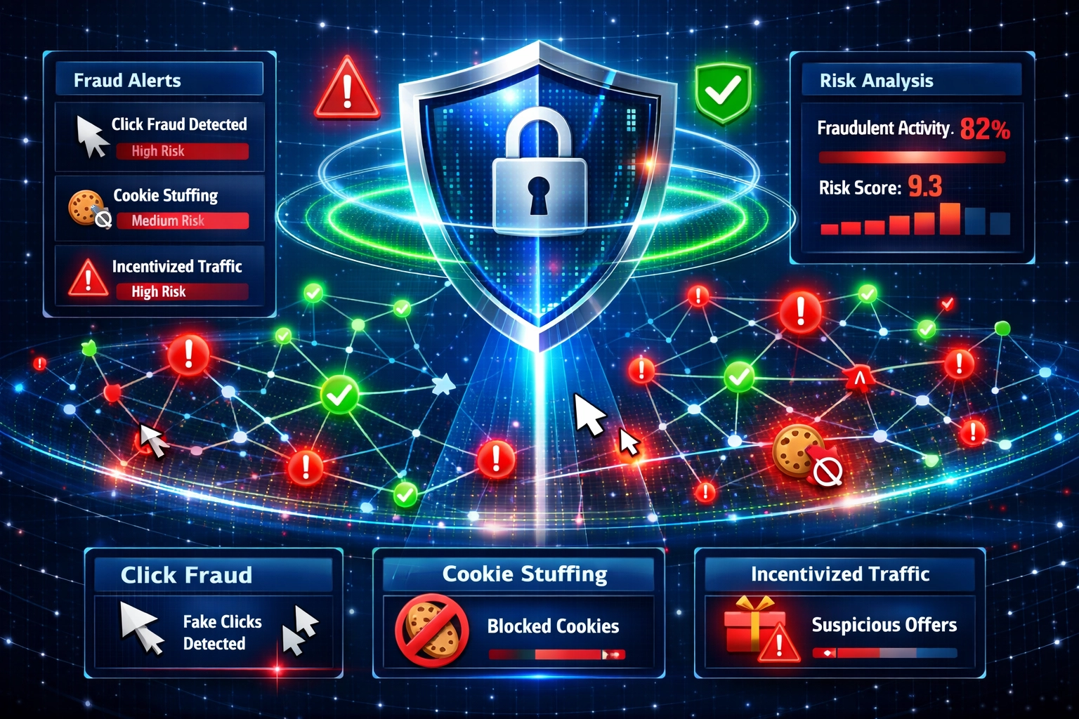 Wizualizacja wykrywania oszustw i bezpieczeństwa w marketingu afiliacyjnym