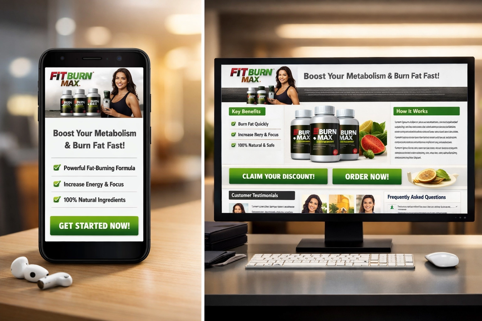 Porównanie landing page partnerskiego na mobile i desktopie – przykład responsywności