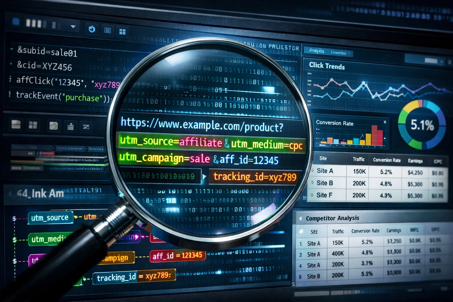 Analiza linków afiliacyjnych i badanie kodów śledzących