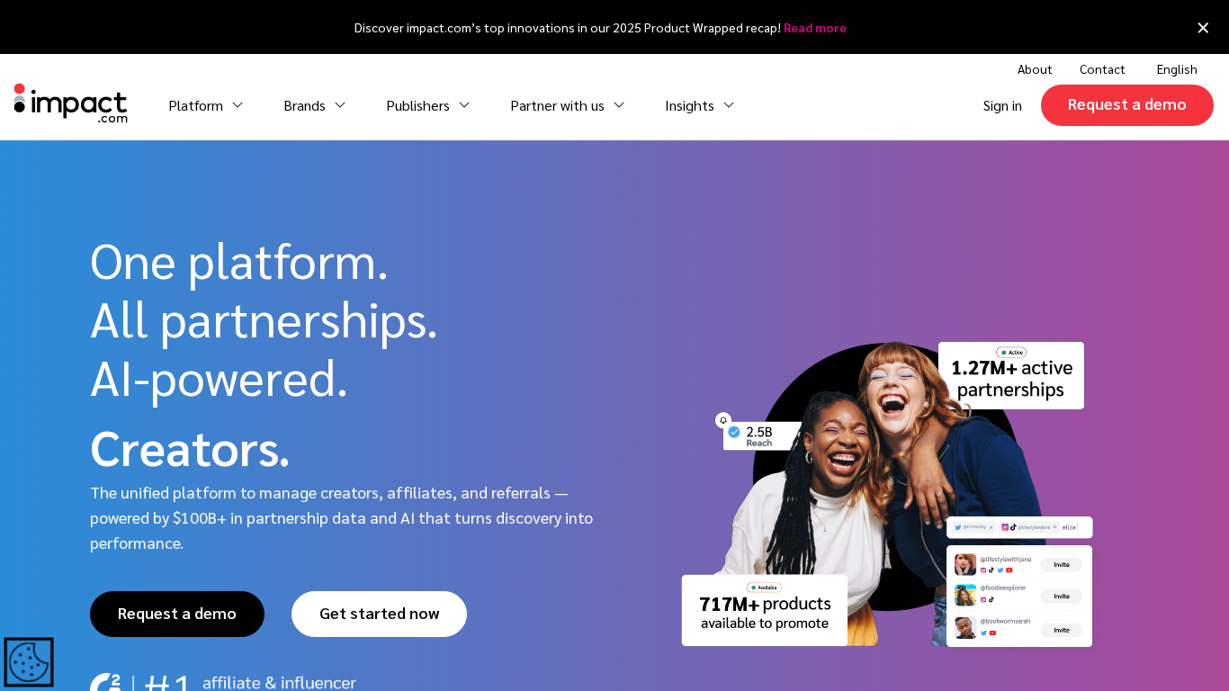 Zrzut ekranu panelu Impact.com