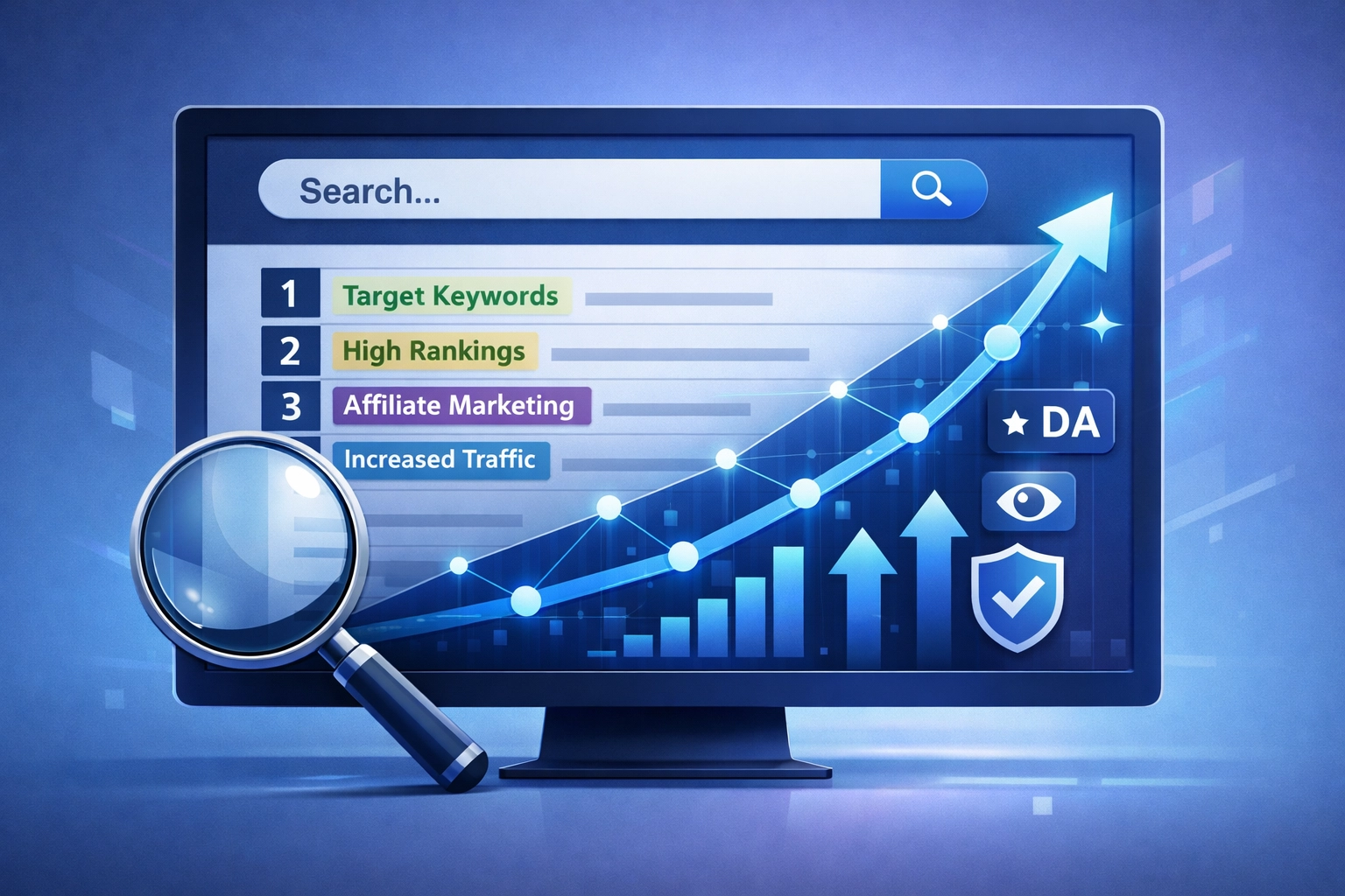 Wizualizacja wzrostu SEO i optymalizacji pod wyszukiwarki