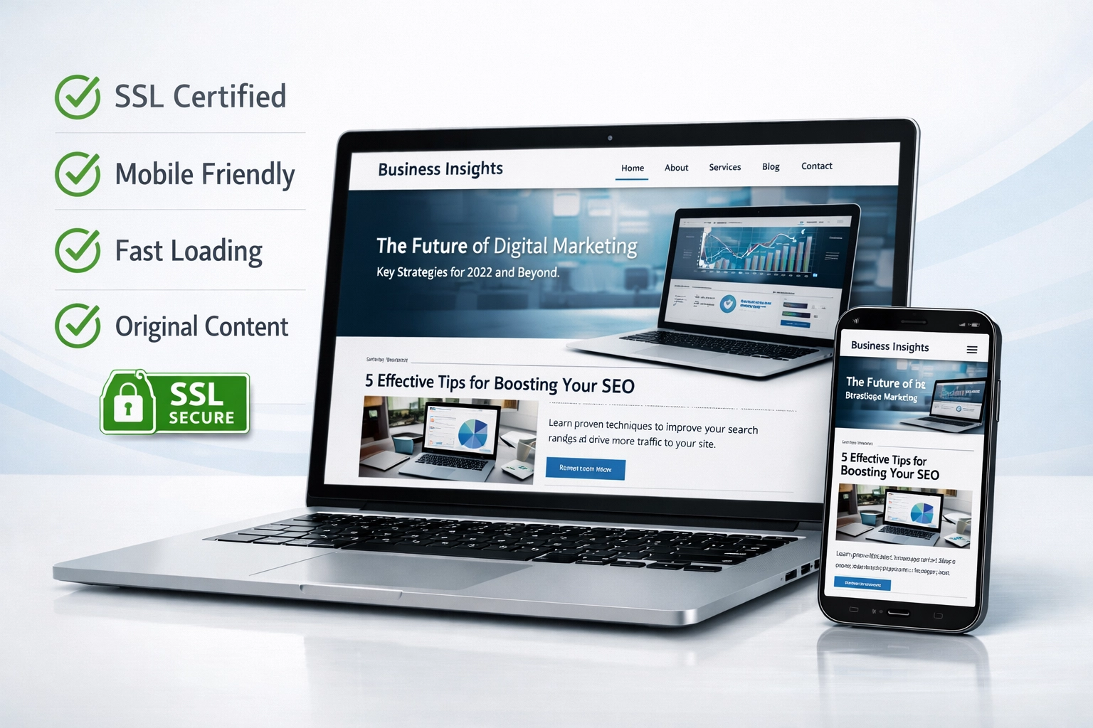 Weryfikacja jakości strony internetowej – widoczne oznaczenie SSL, responsywność mobilna oraz wskaźniki jakości treści