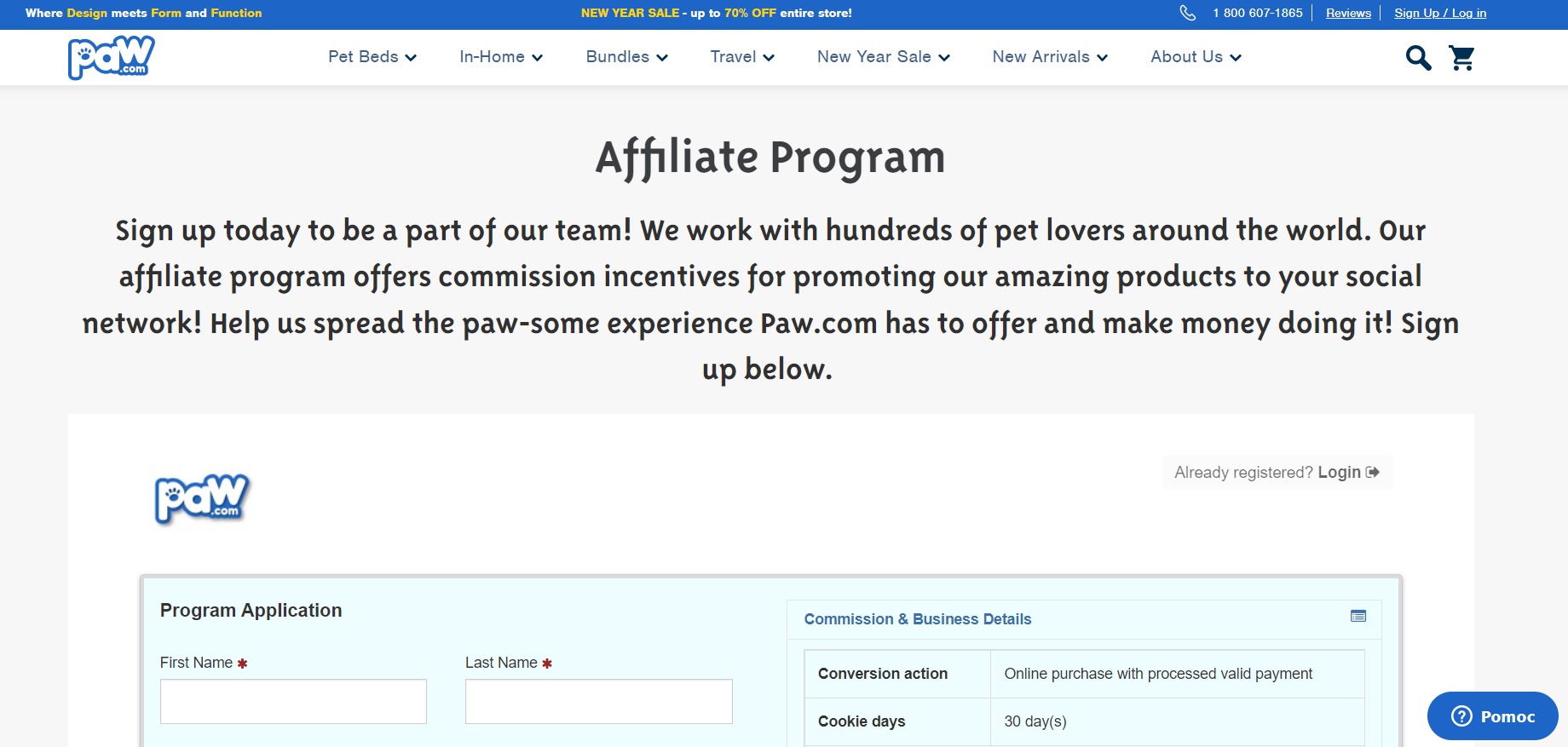 Zrzut ekranu strony Paw.com