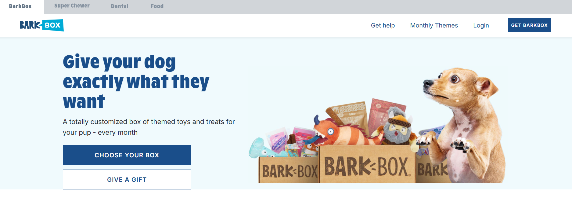 Zrzut ekranu strony BarkBox