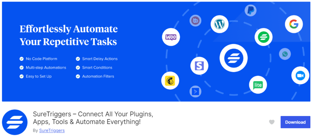 SureTriggers homepage