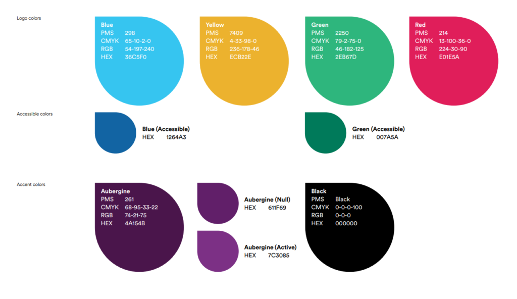 Image showcasing the guidelines of Slack’s logo and company colors