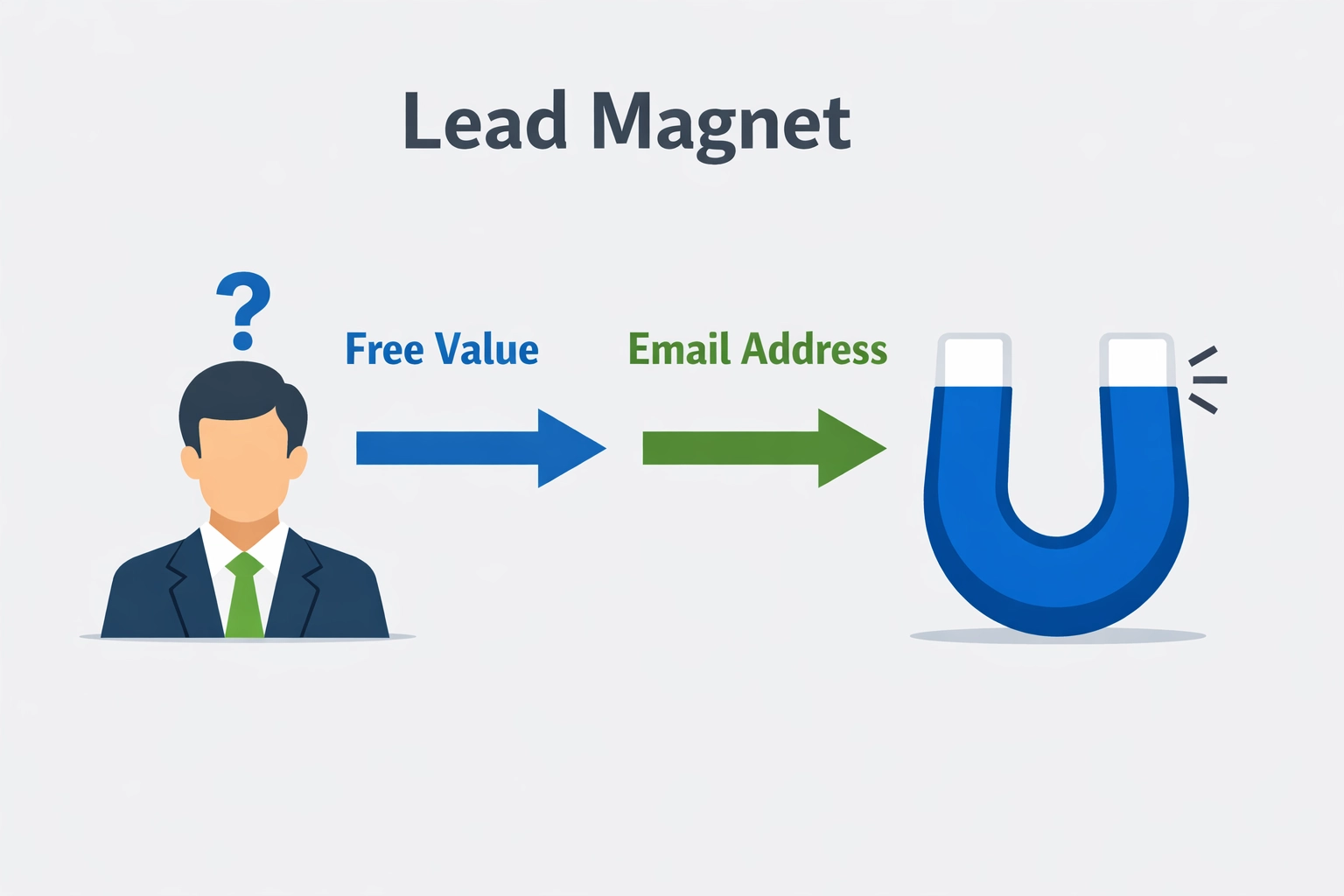 Lead magnet exchange concept showing free value for contact information