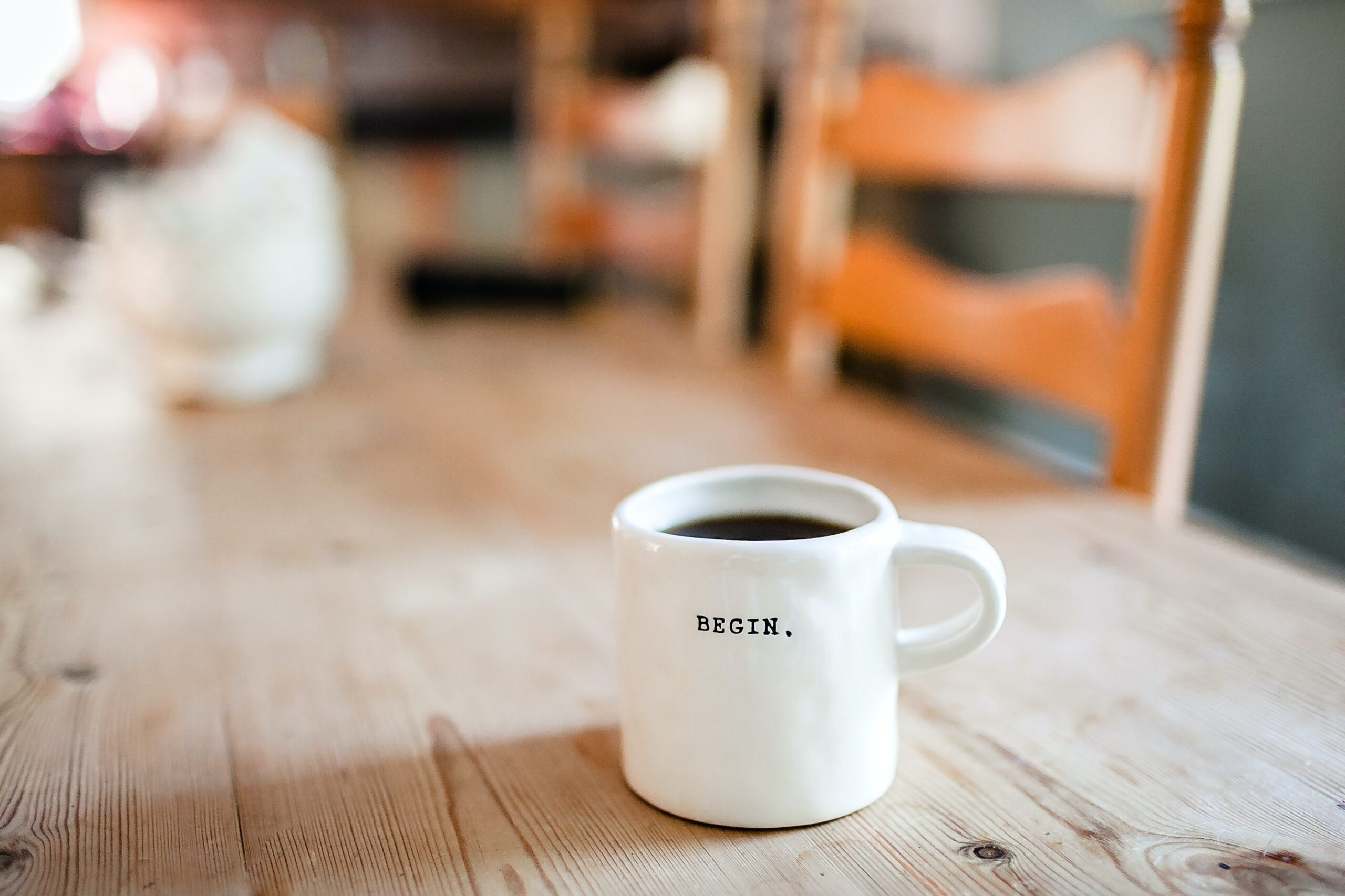 Mug with coffee on desk