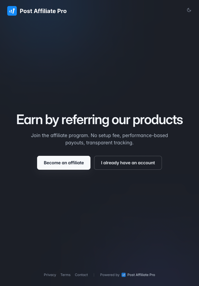 Motyw rejestracji Trace w Post Affiliate Pro