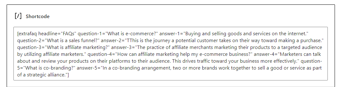 Przykład shortcode FAQ Post Affiliate Pro