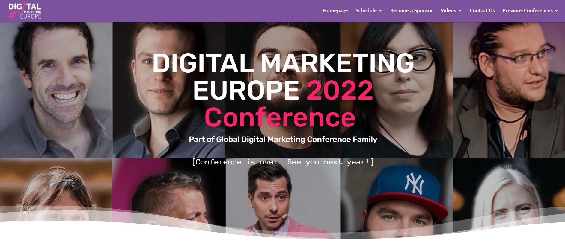 Digital Marketing Europe Conference homepage