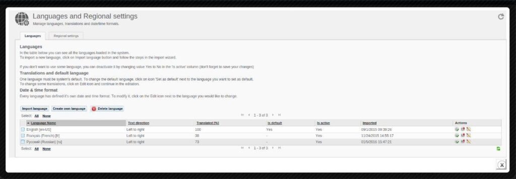 Post Affiliate Pro language settings table