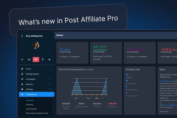 Zobacz wszystkie najnowsze aktualizacje produktu Post Affiliate Pro.